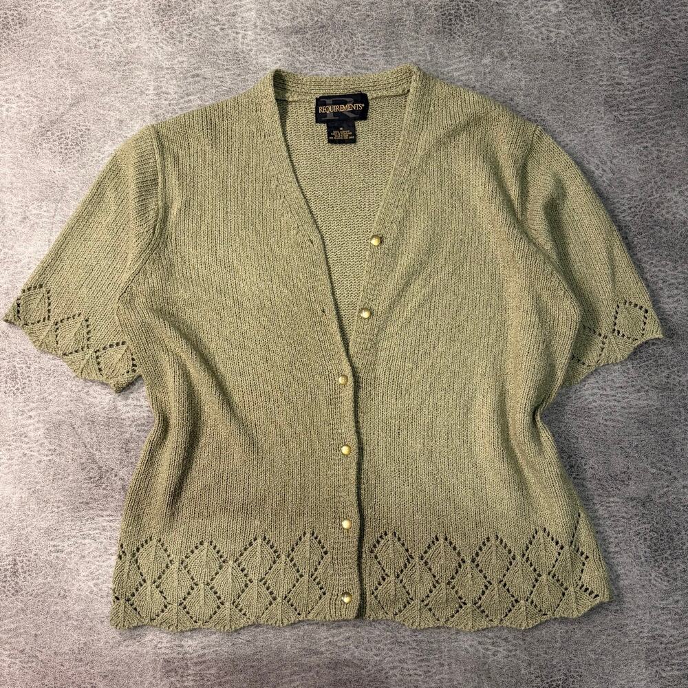 Vintage Sage Knit Short Sleeve Cardigan